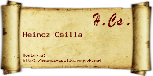 Heincz Csilla névjegykártya